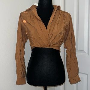 YFB Young Fabulous & Broke Mustard Crop Top - Size Small